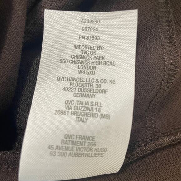 Denim & Co. Active Women's XLP Brown Velour Front Pockets V Neck Tunic Top - Picture 5 of 7